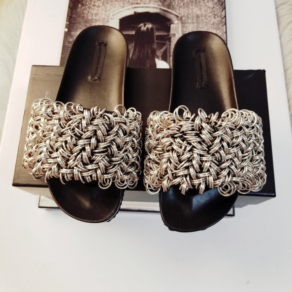 ❌SOLD❌Alexander Wang's black leather sandals - Picture 1 of 7